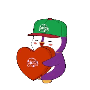 Penguin Holding Heart