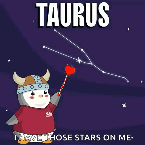Penguin Holding Heart-Shaped Candy Cane Taurus Stars GIF