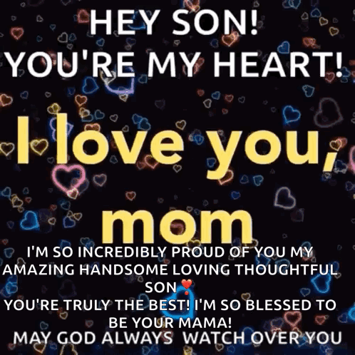 Penguin Holding Hearts Saying Love You Son