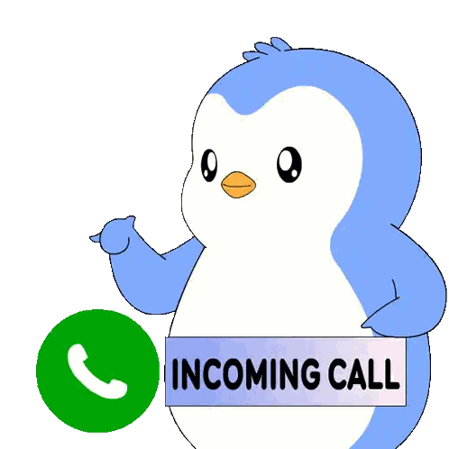 Penguin Holding Incoming Call Sign