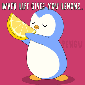 Penguin Holding Lemon Says When Life Gives You Lemons