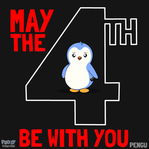 Penguin Holding Light Saber GIF