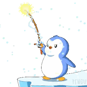 Penguin Holding Lightning Rod