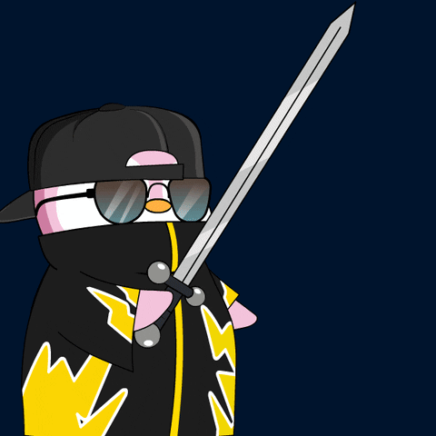 Penguin Holding Lightsaber Saying Don't Mess With Me GIF