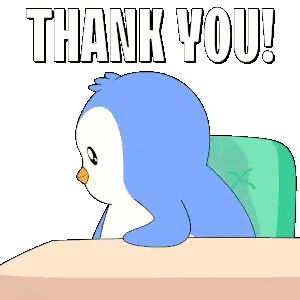 Penguin Holding Megaphone Saying Thank You