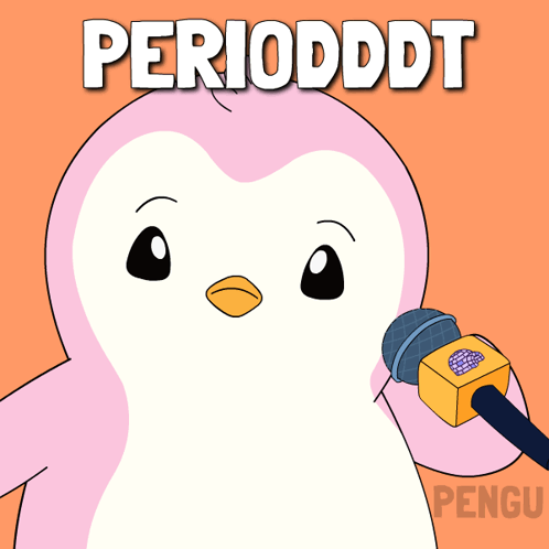 Penguin Holding Microphone with Periodddt