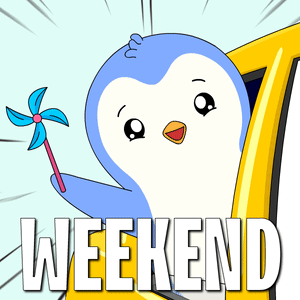 Penguin Holding Pinwheel Weekend GIF