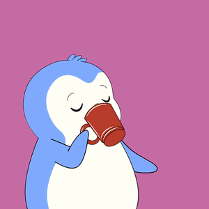 Penguin Holding Red Mug