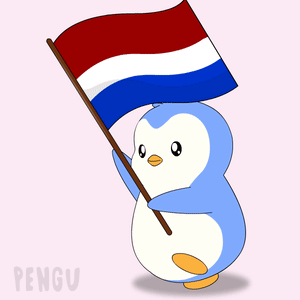 Penguin Holding Red White And Blue Flag Pengu GIF