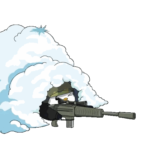 Penguin Holding Rifle