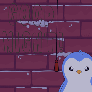 Penguin Holding Rope Saying Good Night