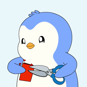 Penguin Holding Scissors and Paper