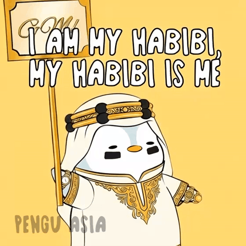 Penguin Holding Sign I Am My Habibi My Habibi Is Me