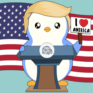 Penguin Holding Sign I Love America