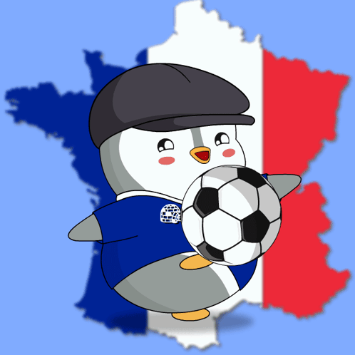 Penguin Holding Soccer Ball GIF