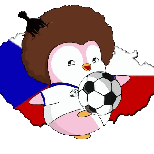 Penguin Holding Soccer Ball With Fork