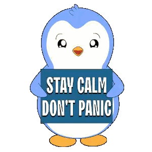 Penguin Holding Stay Calm Sign