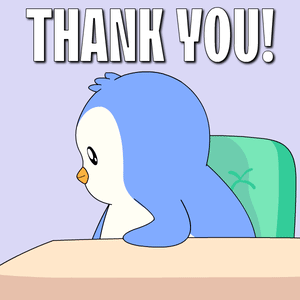 Penguin Holding Thank You Megaphone