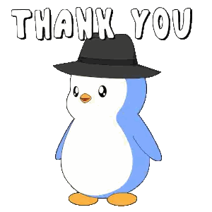 Penguin Holding Top Hat Thank You