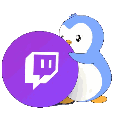 Penguin Holding Twitch Logo Circle