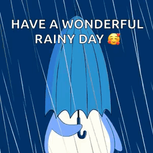 Penguin Holding Umbrella Have A Wonderful Rainy Day GIF