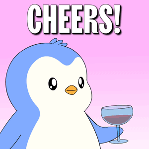 Penguin Holding Wine Cheers GIF