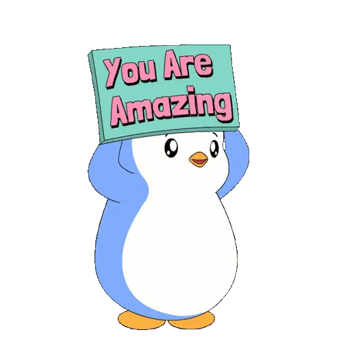 Penguin Holding You Are Amazing Sign