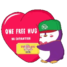 Penguin Hugging Red Heart