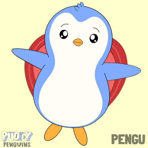 Penguin in a Heart Saying Pengu