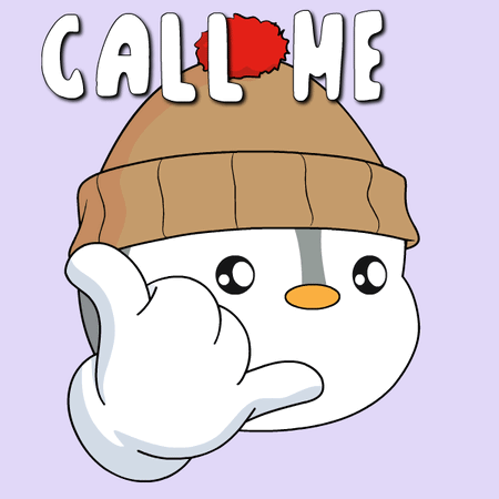 Penguin In Beanie Saying Call Me GIF