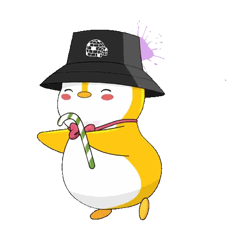 Penguin in Black Hat Holding Cane