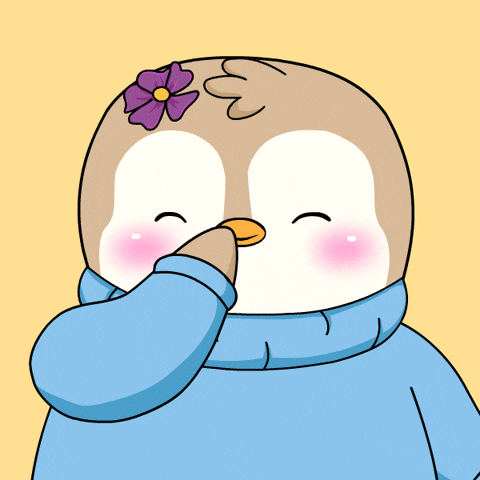 Penguin In Blue Sweatshirt Flying Kiss Mua GIF