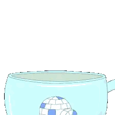 Penguin in Cup Saying Good Morning