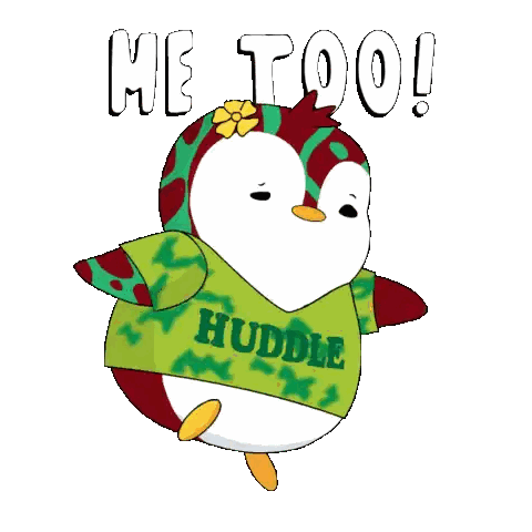 Penguin in Green Huddle Shirt