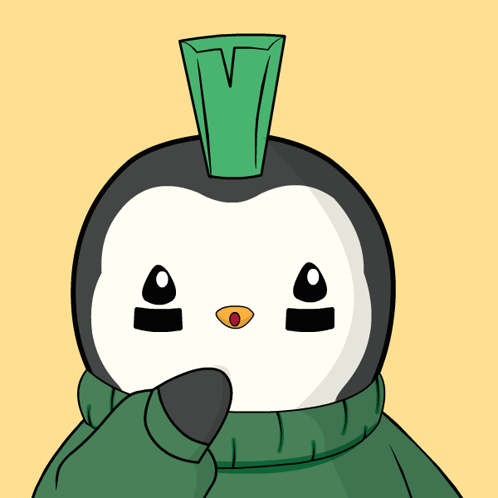 Penguin in Green Sweater and Scarf