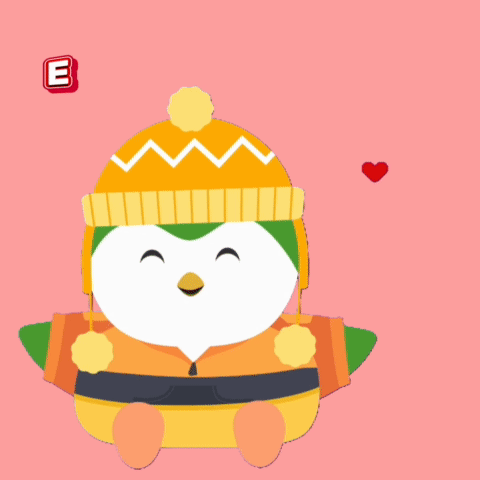 Penguin In Hat And Mittens Enjoying Me Time GIF