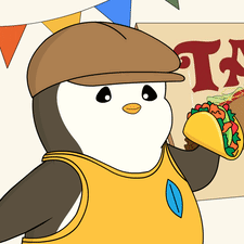 Penguin in Hat Holding Taco
