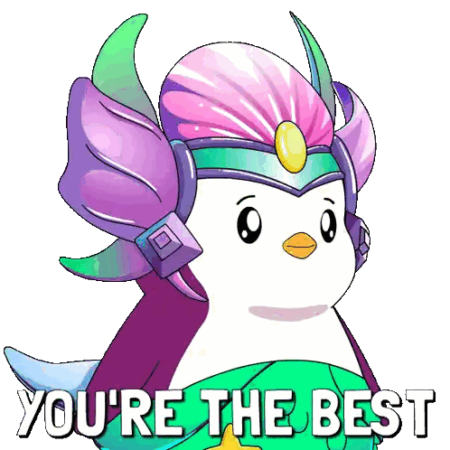 Penguin in Helmet Saying You're the Best