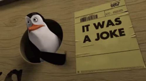 Penguin in Hole with It Was a Joke