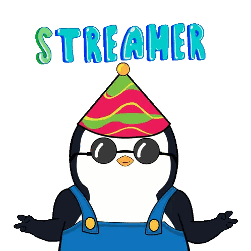 Penguin in Party Hat and Overalls