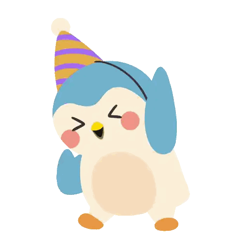 Penguin in Party Hat Fireworks