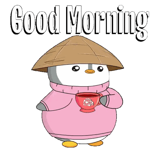 Penguin in Pink Sweater Drinking From Red Cup