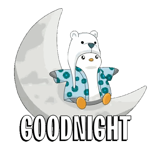 Penguin in Polar Bear Hat Sitting on Moon