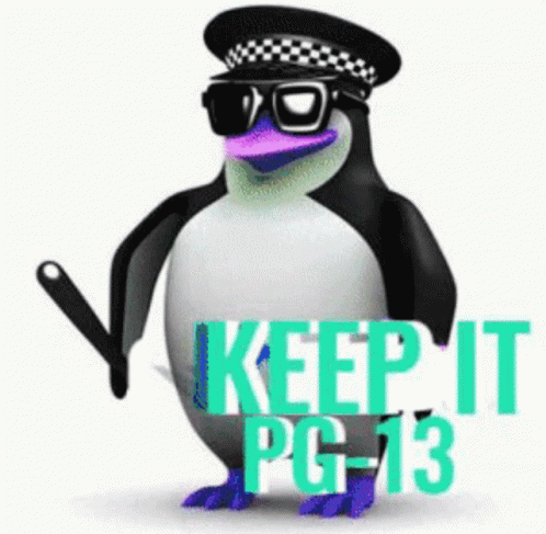 Penguin In Police Hat And Sunglasses Keep It PG-13 GIF
