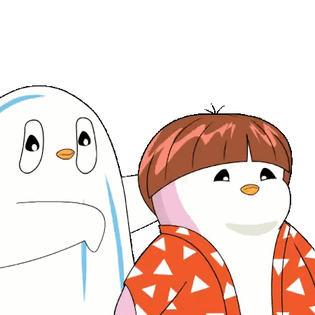 Penguin in Red and White Shirt