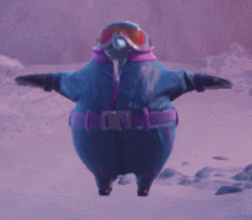 Penguin in Ski Suit and Goggles
