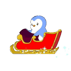 Penguin in Sleigh Merry Christmas