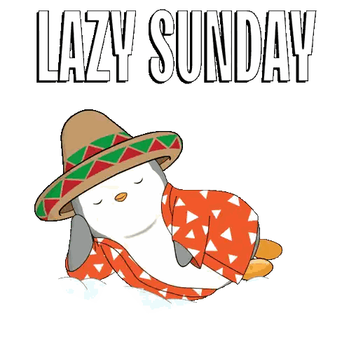 Penguin in Sombrero and Sweater Lazy Sunday