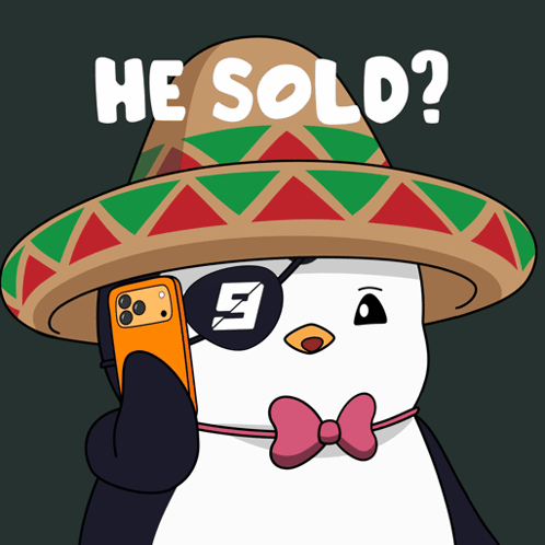 Penguin In Sombrero Talking On Cellphone GIF