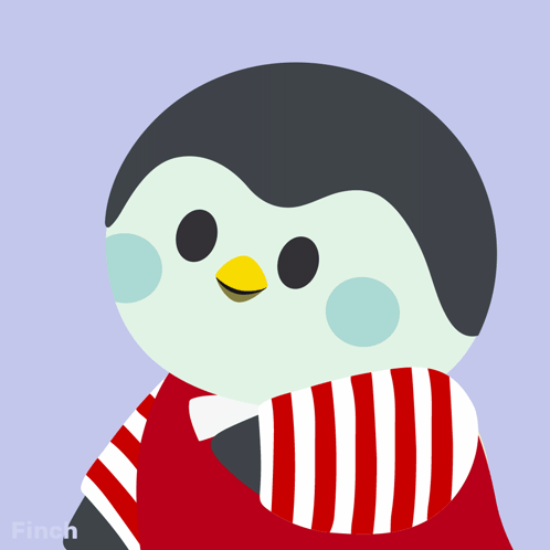 Penguin in Striped Shirt Saying Oh Really